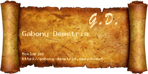 Gabony Demetria névjegykártya